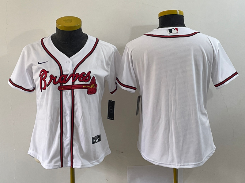 Youth Atlanta Braves White Stitched Jersey